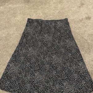 LOFT Black and White A-Line Skirt